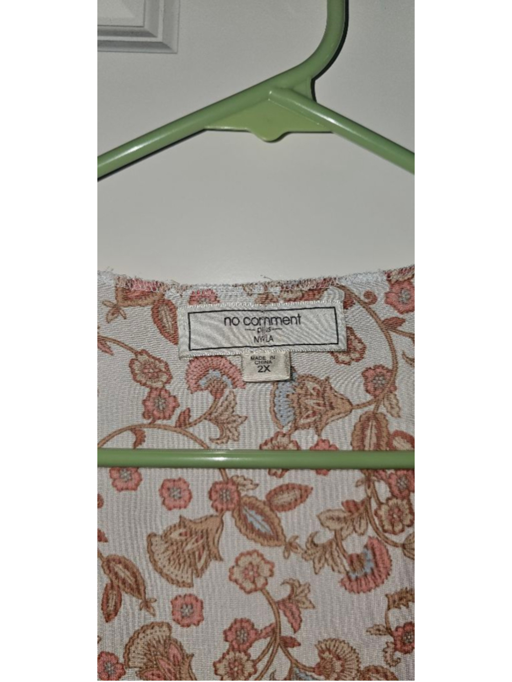 Women's No Comment Cardigan  2X White Brown Floral